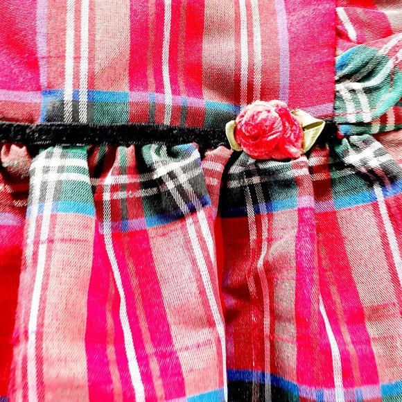 Pastourelle Pippa & Julie Girls Shirt Red Plaid Holiday Christmas 4T New - Picture 3 of 13